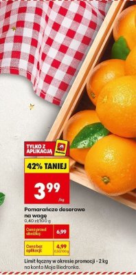Pomarańcze deserowe na wagę promocja w Biedronka