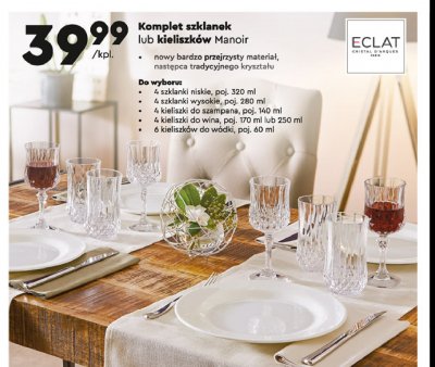 Szklanki wysokie 280 ml Eclat cristal d'arques promocja