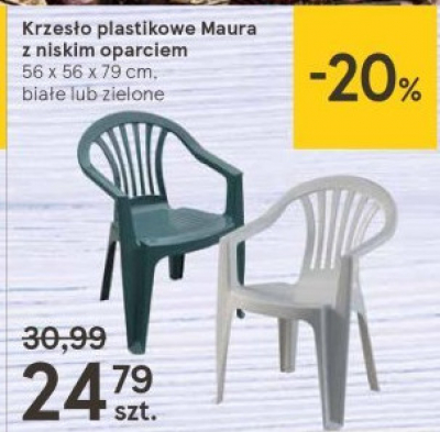 Krzesło plastikowe maura z niskim oparciem białe promocja