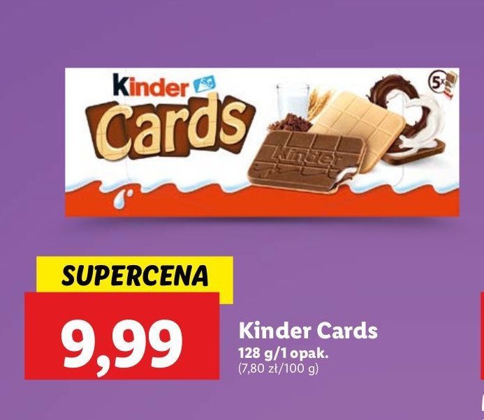 Herbatniki czekoladowe Kinder cards promocja