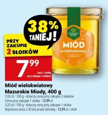 Miód Miód wielokwiatowy Mazurskie Miody, 400 g promocja w Twój Market