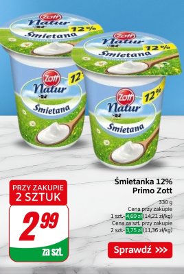 Śmietanka 12% Primo promocja w Dino
