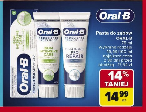 Pasta do zębów Oral-b gum & enamel repair promocja w Carrefour