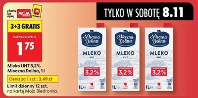 Mleko UHT 3,2% Mleczna Dolina 1 l promocja w Biedronka