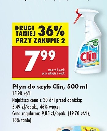 Płyn do mycia szyb cytrynowy Clin promocja