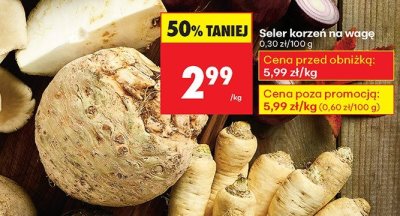 Seler korzeń na wagę promocja w Biedronka