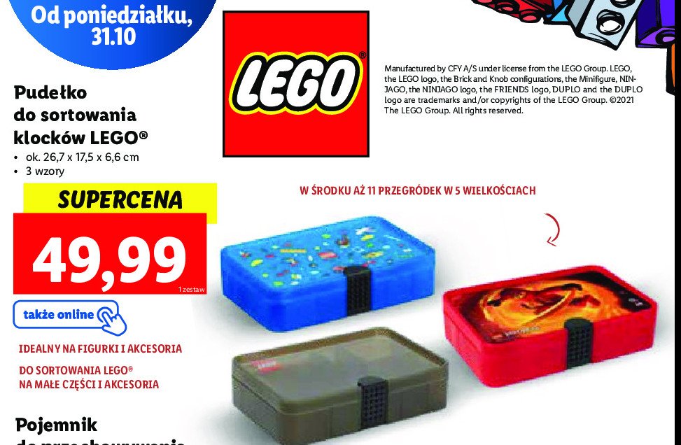 Pudełko do sortowania klocków Lego promocja