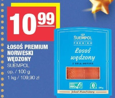 Łosoś Premium Norweski wędzony SUEMPOL promocja w SPAR