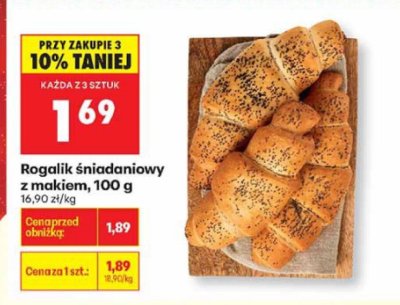 Rogalik śniadaniowy z makiem, 100 g promocja w Biedronka