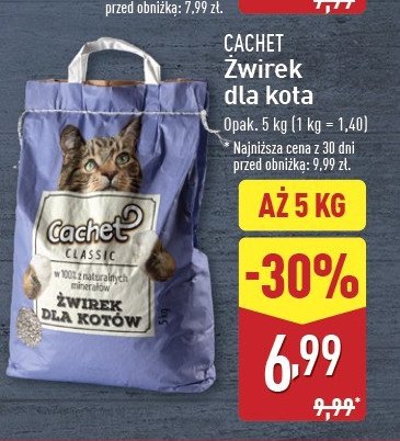 Żwirek dla kota classic Cachet promocja w Aldi