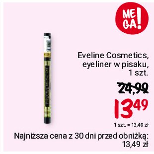Eyeliner waterproof czarny Eveline cosmetics promocja