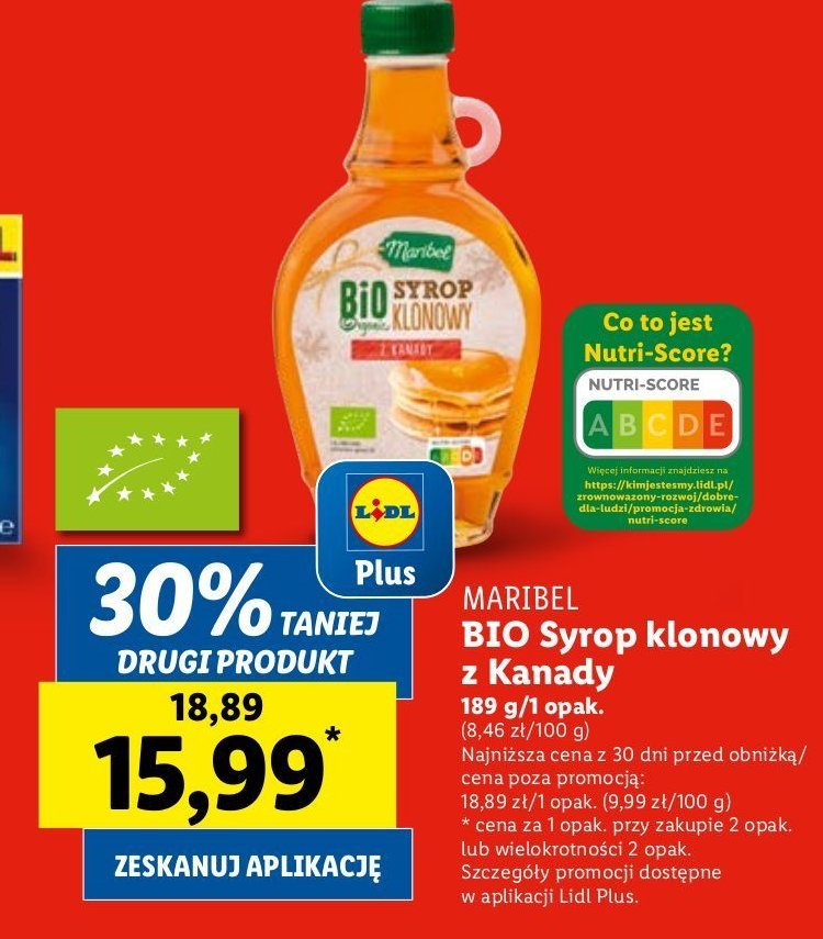 Syrop klonowy bio Maribel promocja