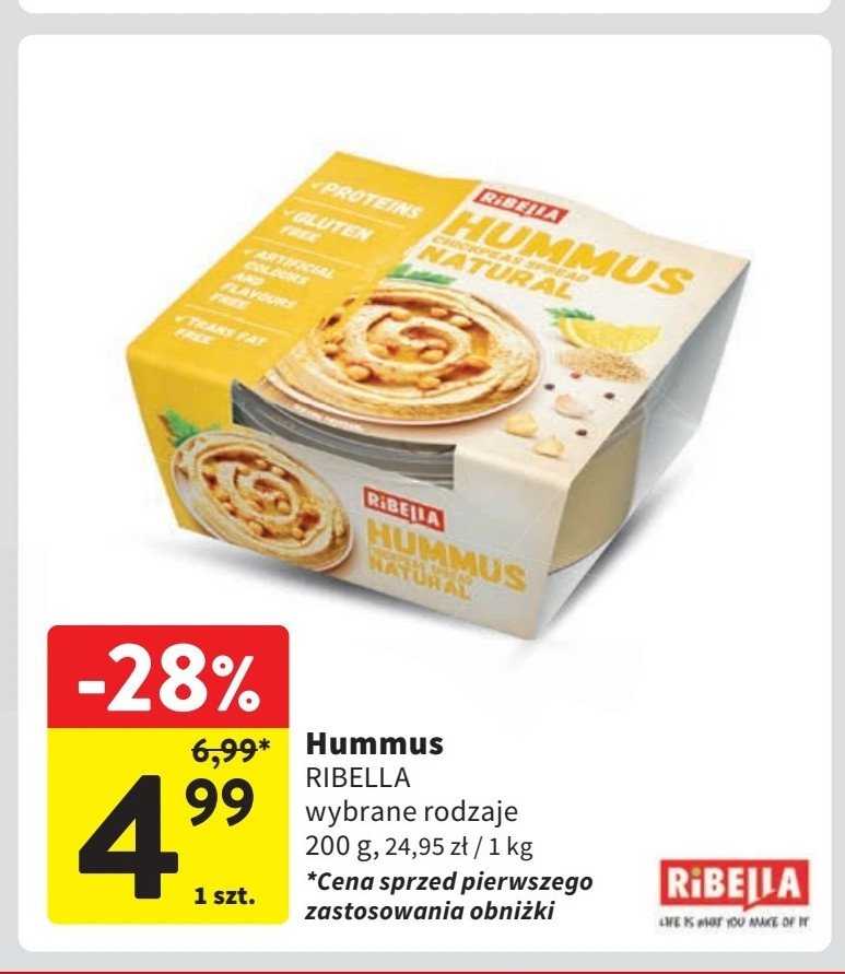 Hummus natural Ribella promocja