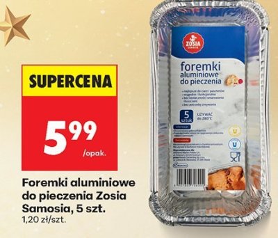 Foremki aluminiowe do pieczenia Zosia Samosia, 5 szt. promocja w Biedronka