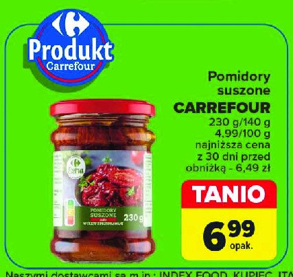 Pomidory suszone całe Carrefour promocja