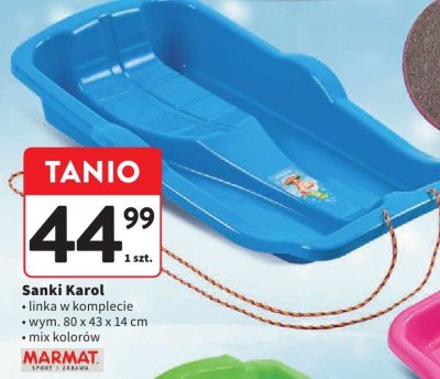 Sanki Karol z linką wym. 80 x 43 x 14 cm mix kolorów MARMAT promocja w Intermarche