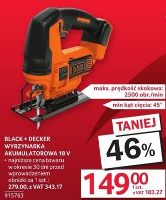 Wyrzynarka akumulatorowa BLACK + DECKER 18 V promocja w Selgros