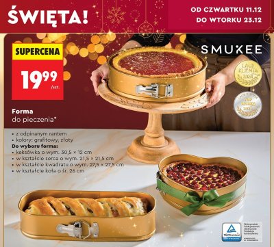 Forma do pieczenia w kształcie serca 21,5x21,5 cm promocja w Biedronka