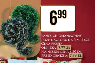 Łańcuch dekoracyjny różne kolory dł. 3 m promocja w Dino