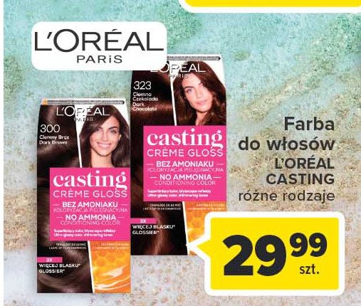 Farba do włosów 323 ciemna czekolada L'oreal casting creme gloss promocja