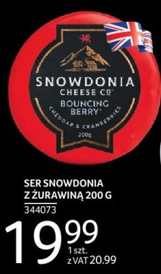 Ser Snowdonia z żurawiną 200 g promocja w Selgros