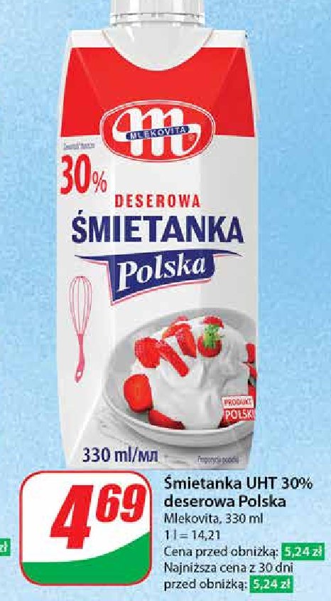 Śmietanka wypasiona 30 % Mlekovita promocja