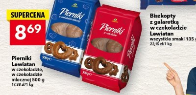 Biszkopty z galaretką w czekoladzie Lewiatan wszystkie smaki 135 g promocja w LEWIATAN