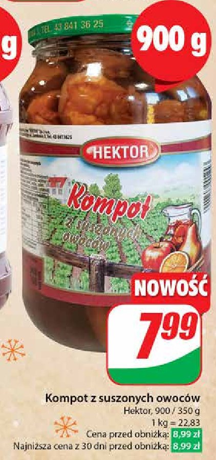 Kompot z suszonych owoców HEKTOR promocja w Dino