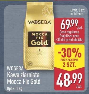 Kawa ziarnista Mocca Fix Gold 1 kg promocja w Aldi