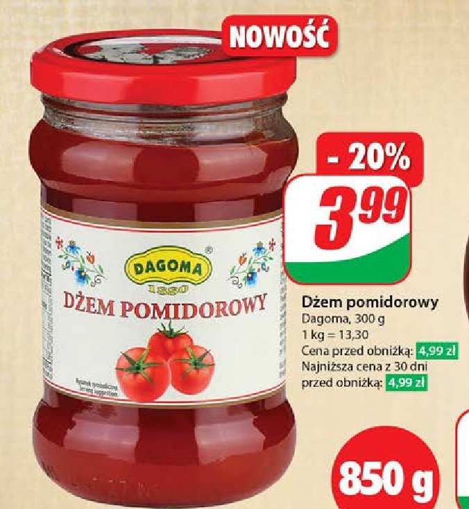 Dżem pomidorowy Dagoma promocja w Dino