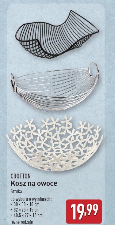 Kosz na owoce 32 x 25 x 15 cm Crofton promocja w Aldi