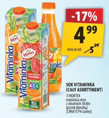 Sok Vitaminka (cały asortyment) promocja w Arhelan