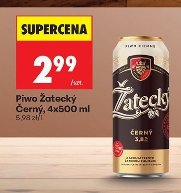 Piwo Żatecký Černý, 4x500 ml promocja w Biedronka