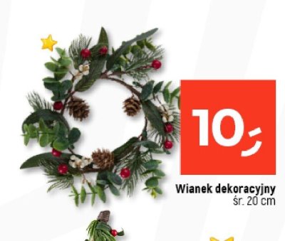 Wianek dekoracyjny świąteczny śr. 20 cm promocja w Dealz