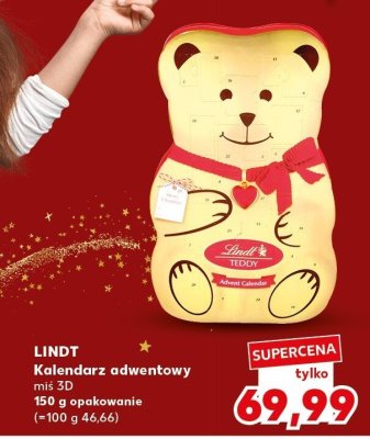 Kalendarz adwentowy Lindt Teddy miś 150 g  promocja w Kaufland