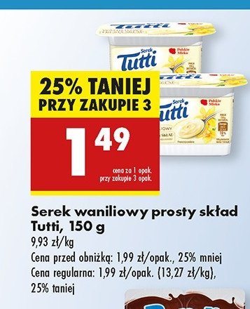 Serek waniliowy prosty skład Tutti promocja w Biedronka