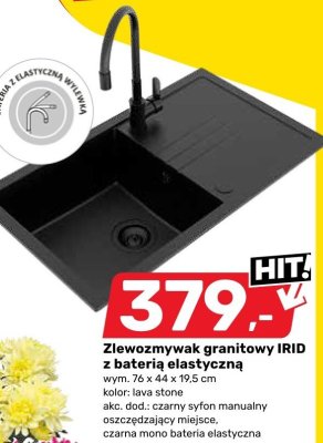 Zlewozmywak granitowy IRID z baterią elastyczną promocja w Bricomarche