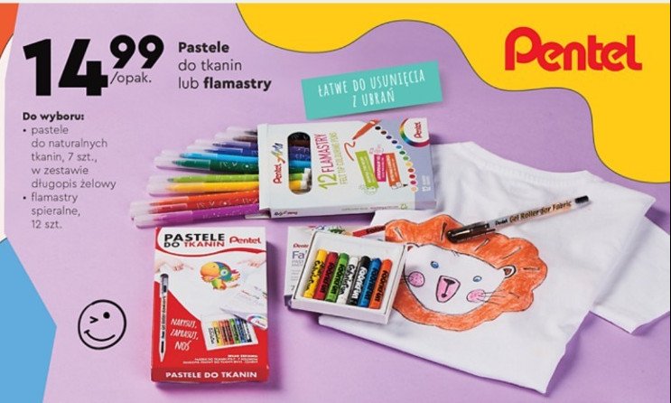 Pastele do tkanin Pentel promocja