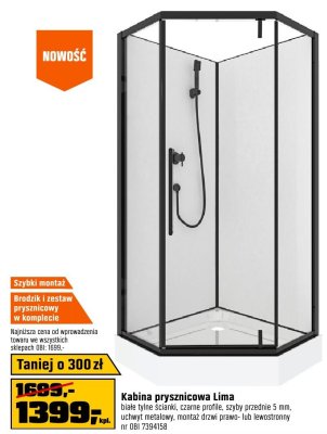 Kabina prysznicowa Lima promocja w OBI
