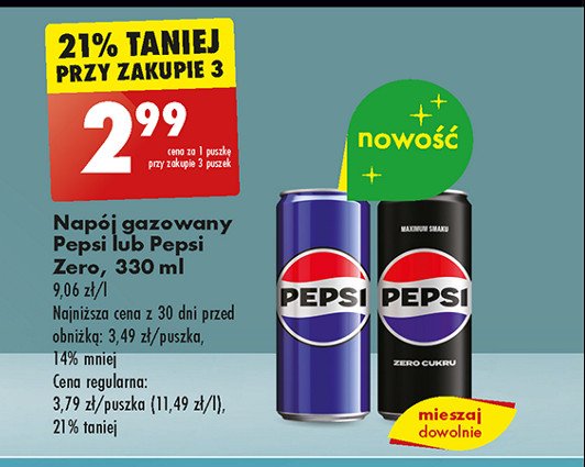 Napój Pepsi zero promocja