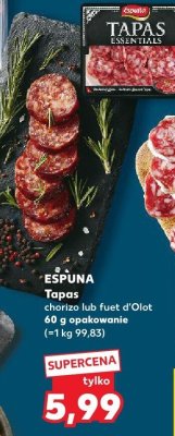 Tapas chorizo lub fuet d'Olot promocja w Kaufland