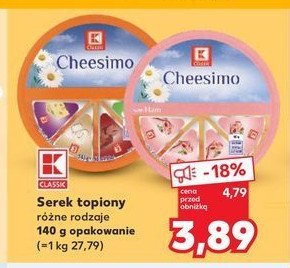 Ser topiony z papryką K-classic cheesimo promocja w Kaufland