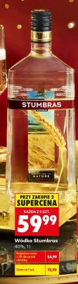 Wódka Stumbras 40%, 1l promocja w Biedronka