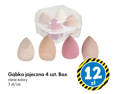 Gąbka jajeczna 4 szt. box różne kolory promocja w Tedi