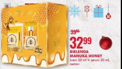 Zestaw w pudełku: krem do twarzy na dzień/noc cera sucha i wrażliwa 50 ml + serum na dzień/noc odżywczo nawilżające 30 ml Bielenda manuka honey nutri elixir promocja