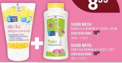 Puder dla niemowląt SKARB MATKI + oliwka dla niemowląt SKARB MATKI promocja w Drogerie Natura
