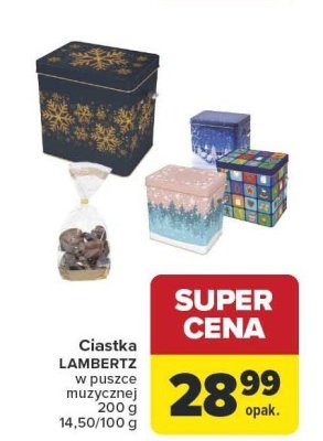Ciastka LAMBERTZ w puszce muzycznej 200 g promocja w Carrefour