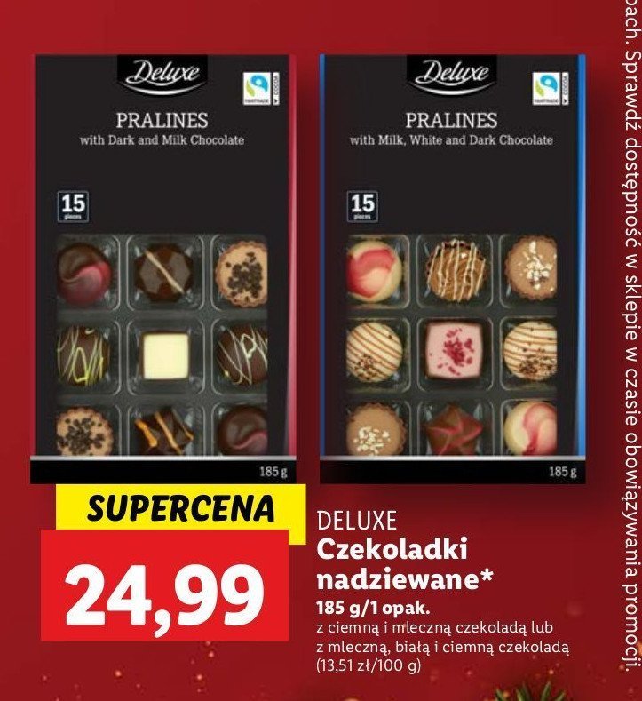 Czekoladki z ciemną i mleczną czekoladą Deluxe promocja