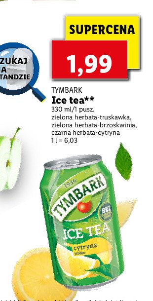 Napój brzoskwinia-jabłko-cytryna Tymbark green ice tea promocja