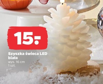 Szyszka świeca LED biała 16 cm promocja w Netto
